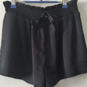 Black Satin Shorts